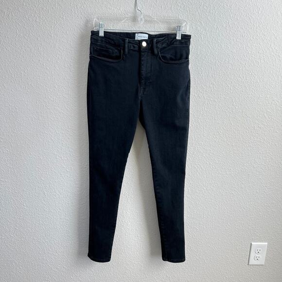 Frame Denim Denim - Frame Le One Skinny Jeans Women's 2 Fits Sizes 29-34 Black High Rise Stretch